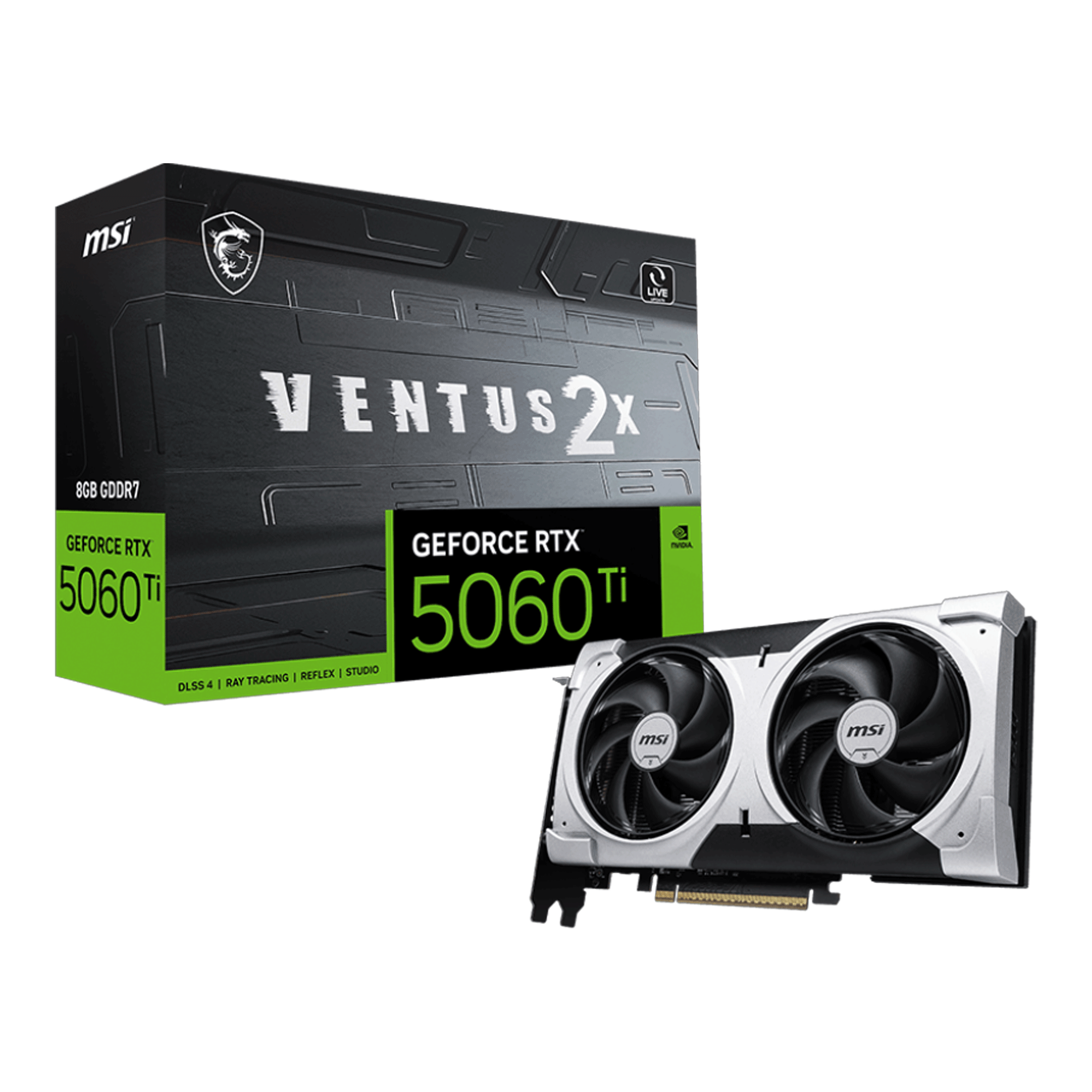 Card màn hình NVIDIA GeForce RTX 5060 Ti MSI VENTUS 2X PLUS | 8GB GDDR7, 4608 CUDA, 600W - Ảnh 1