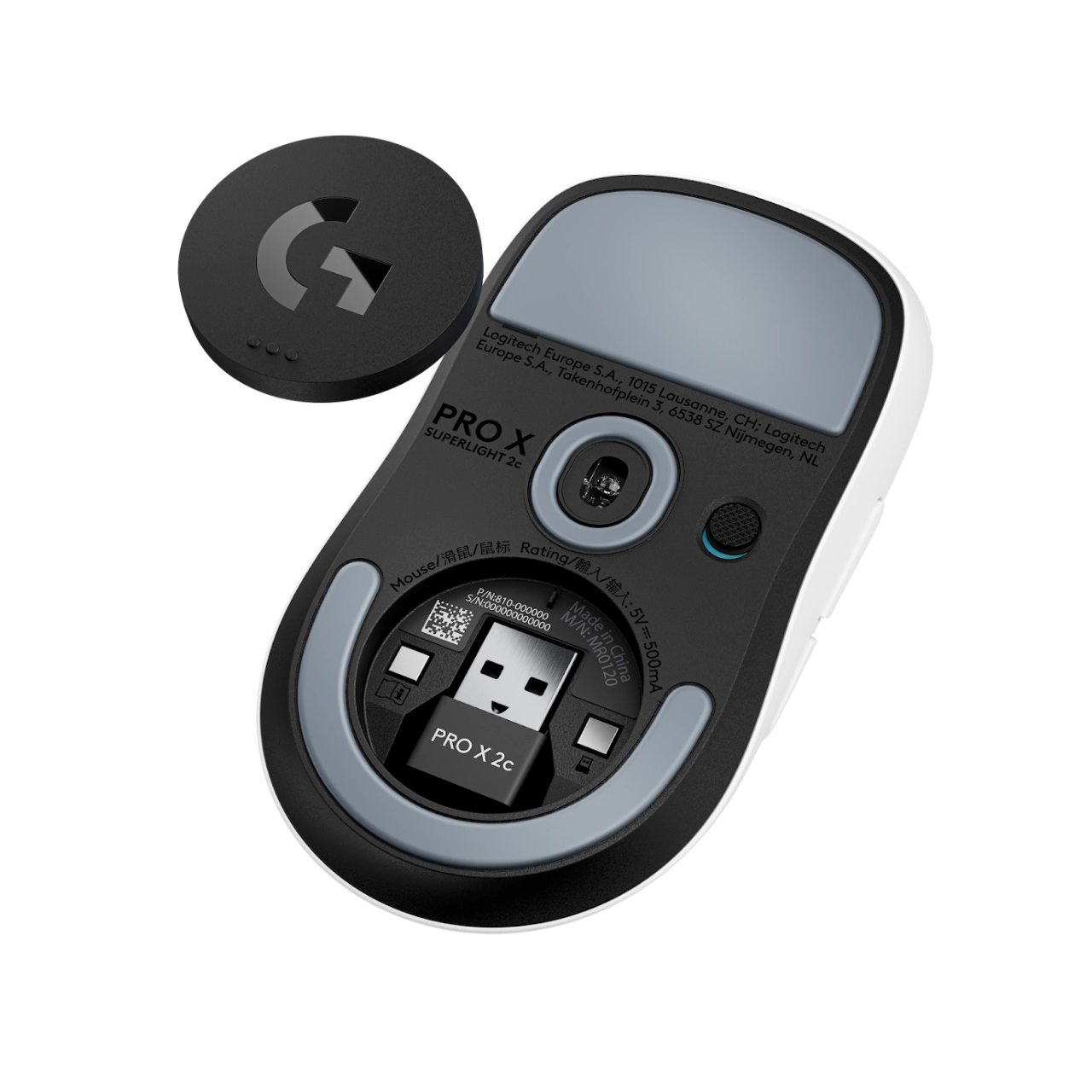 Chuột gaming Logitech Pro X Superlight 2C | Wireless 2.4Ghz, 44000 DPI, 51g, Trắng - Ảnh 4