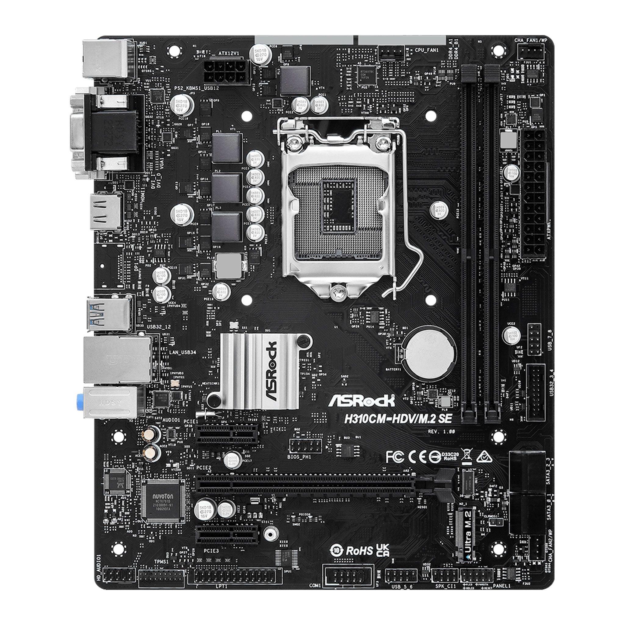 Mainboard ASRock H310CM-HDV/M.2 SE | Intel Q270, Socket 1151, Micro ATX, 2 khe DDR4 - Ảnh 2