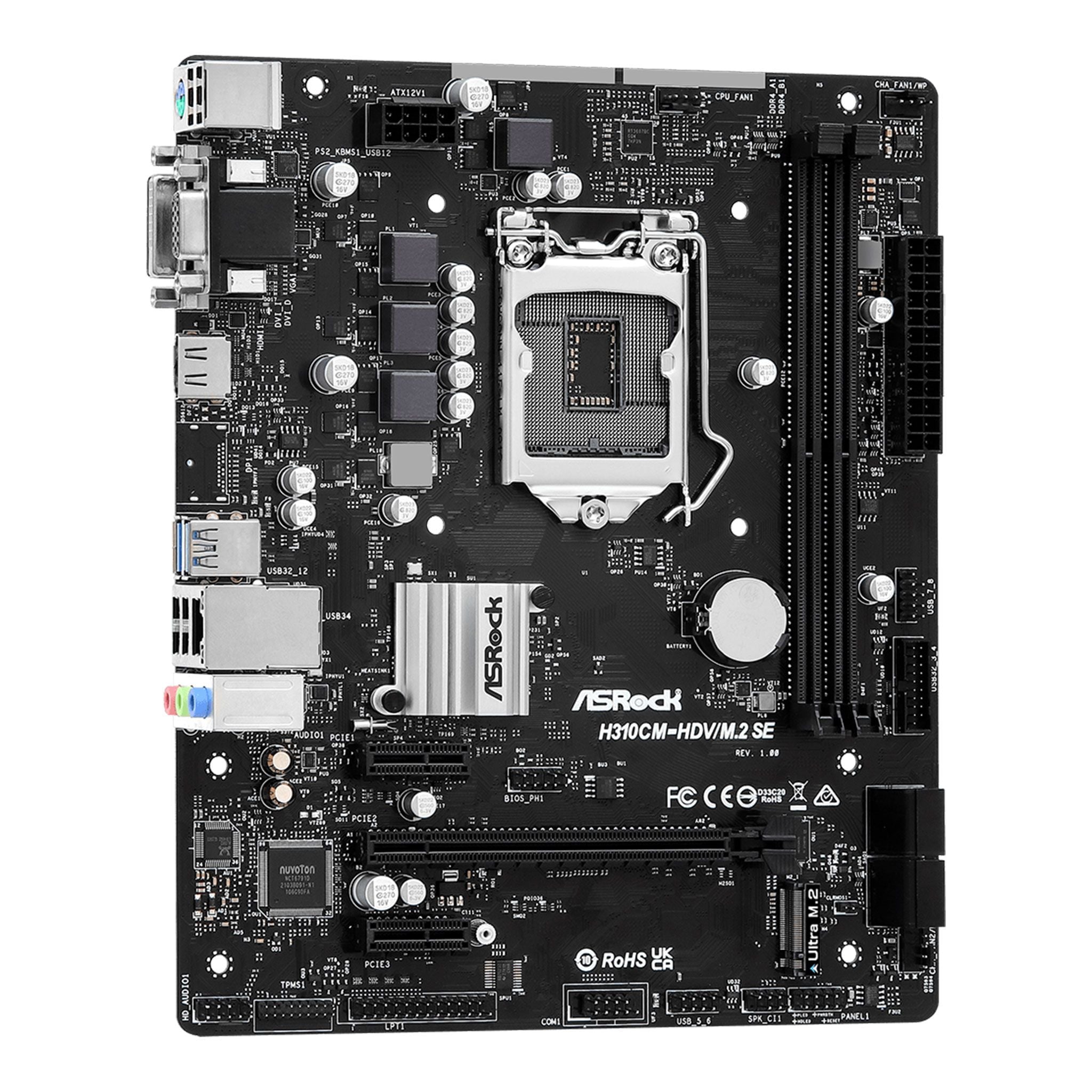 Mainboard ASRock H310CM-HDV/M.2 SE | Intel Q270, Socket 1151, Micro ATX, 2 khe DDR4 - Ảnh 3