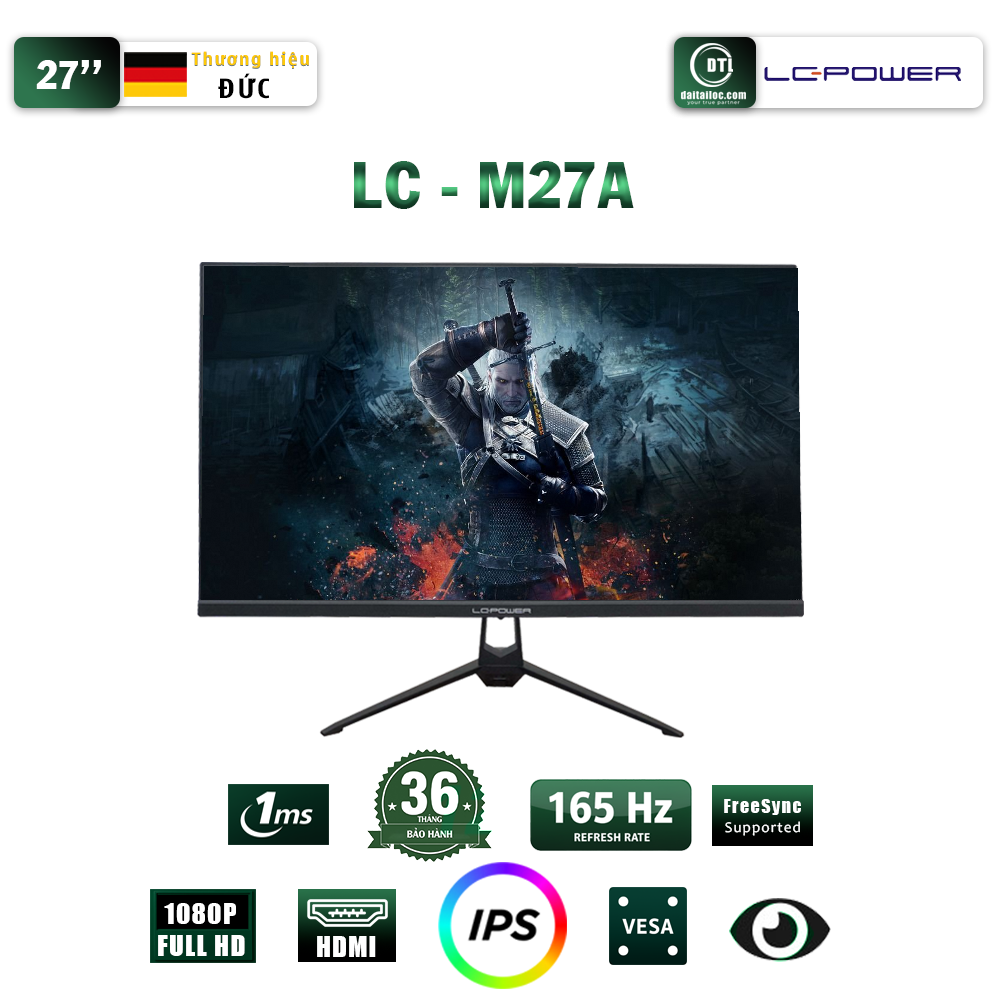 Màn hình Gaming LC-POWER LC-M27A | 27 inch, Full HD, 165Hz, IPS, 1ms - Ảnh 2