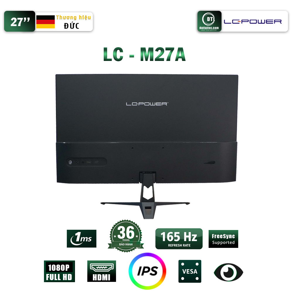 Màn hình Gaming LC-POWER LC-M27A | 27 inch, Full HD, 165Hz, IPS, 1ms - Ảnh 3