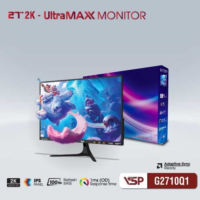 Màn hình Văn phòng VSP G2710Q1 | 27 inch, 2K/QHD, 100Hz, IPS - Ảnh 4