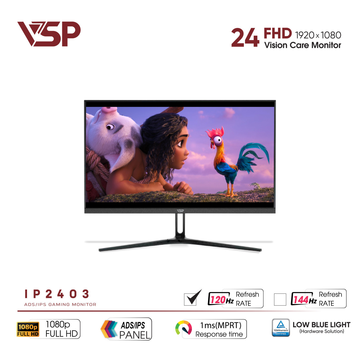 Màn hình Văn phòng VSP IP2403 | 24 inch, FHD, 120Hz, IPS - Ảnh 2