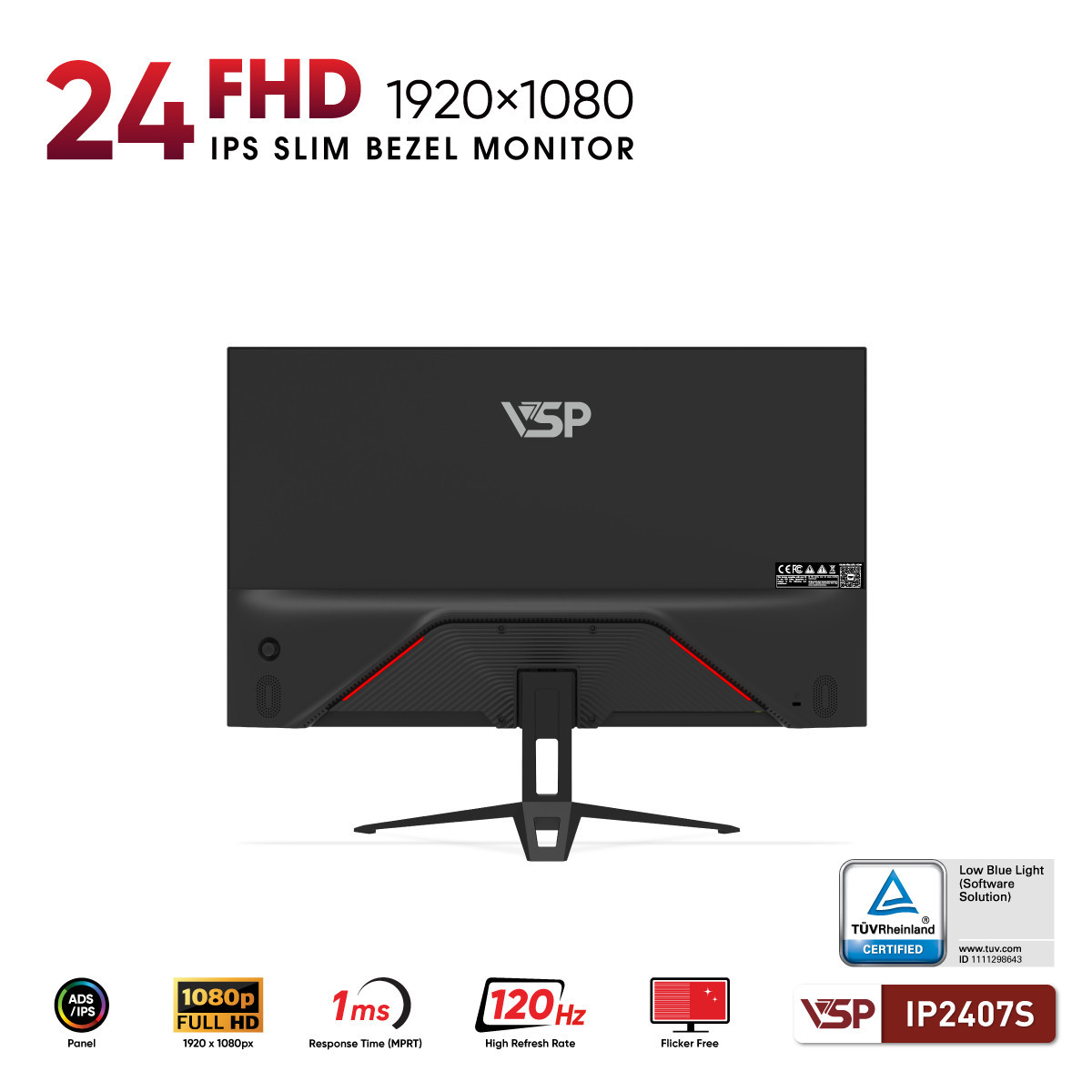 Màn hình Văn Phòng VSP IP2407S | 24 inch, FHD, 120Hz, IPS - Ảnh 3