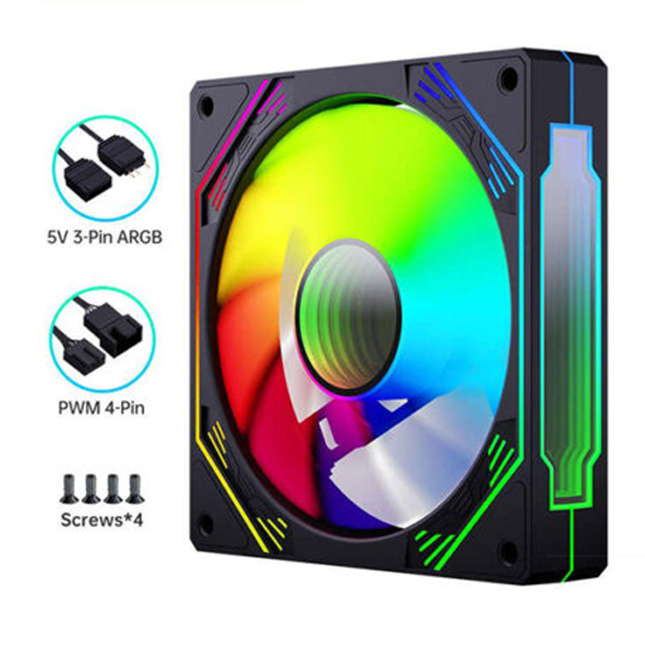 Quạt tản nhiệt PC Coolmoon F3 Pro | Kit 3 fan 120mm, ARGB, Đen - Ảnh 2