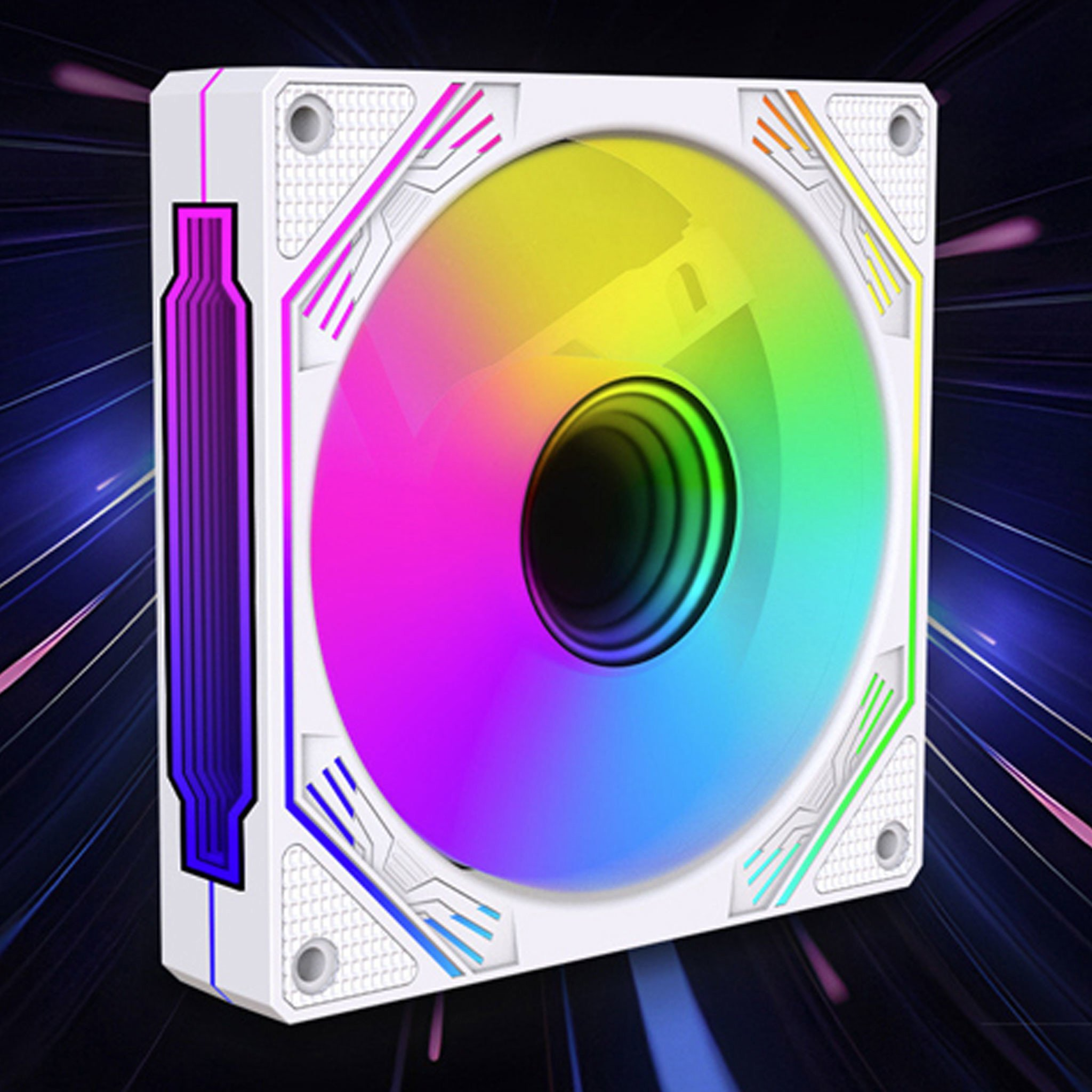 Quạt tản nhiệt PC Redmoon F3 | Fan lẻ 120mm, RGB, Gió ngược, Trắng - Ảnh 2