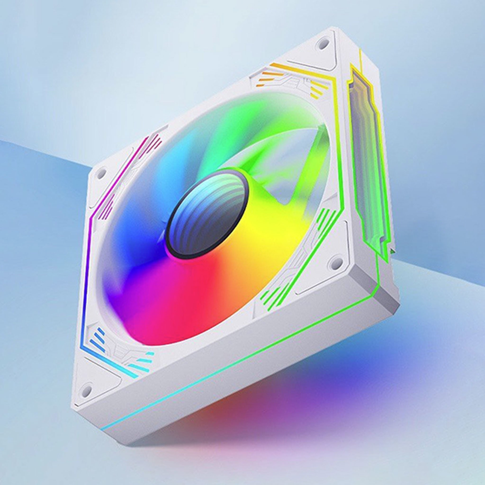 Quạt tản nhiệt PC Redmoon F3 | Fan lẻ 120mm, RGB, Gió ngược, Trắng - Ảnh 3