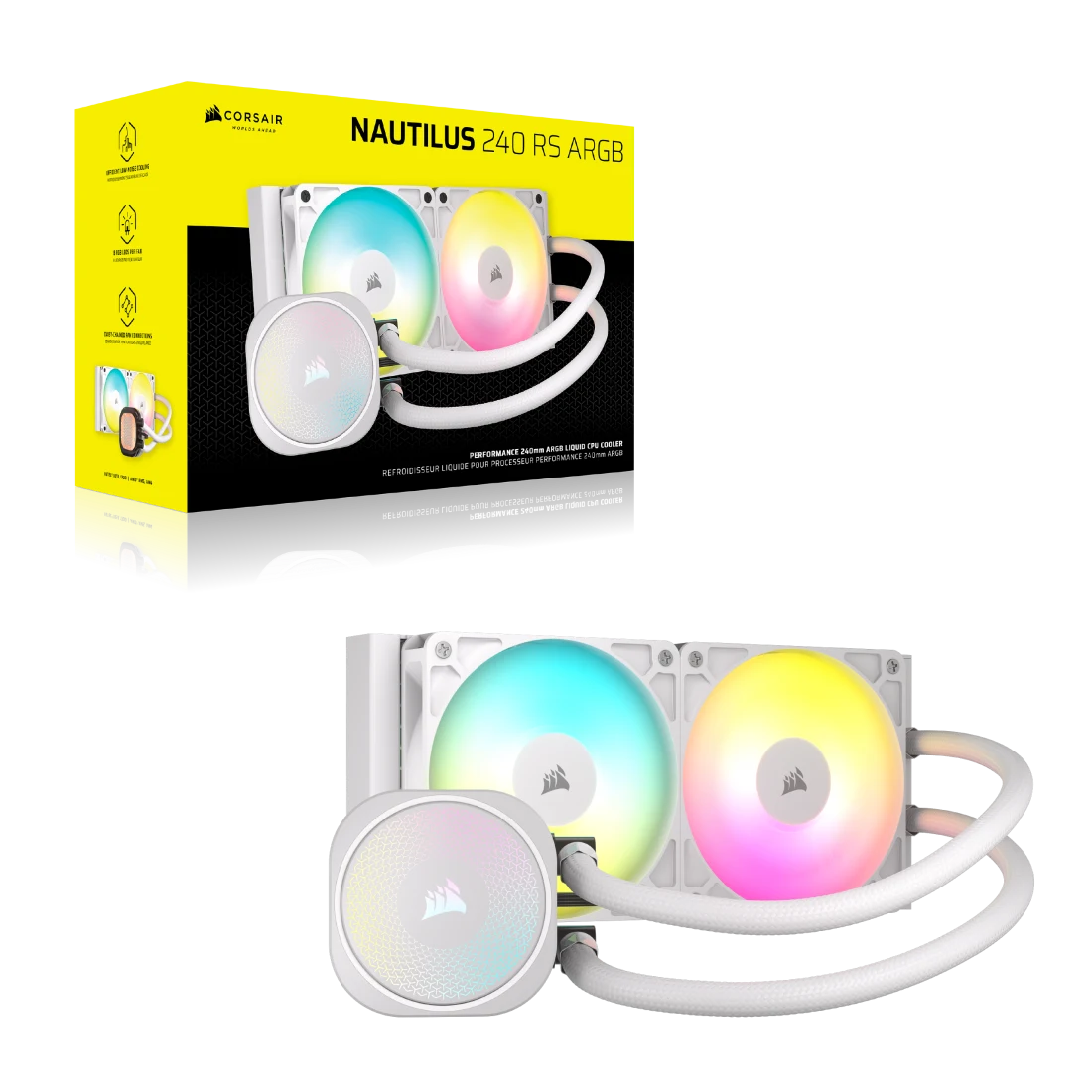 Tản nhiệt nước Corsair Nautilus 240 RS White | ARGB, Trắng - Ảnh 2