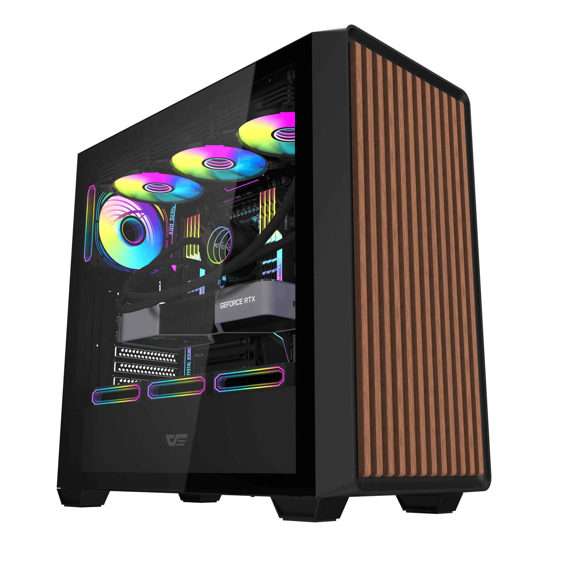 Thùng máy Case Darkflash DS900WD ATX - Đen (Mặt gỗ) - Ảnh 1