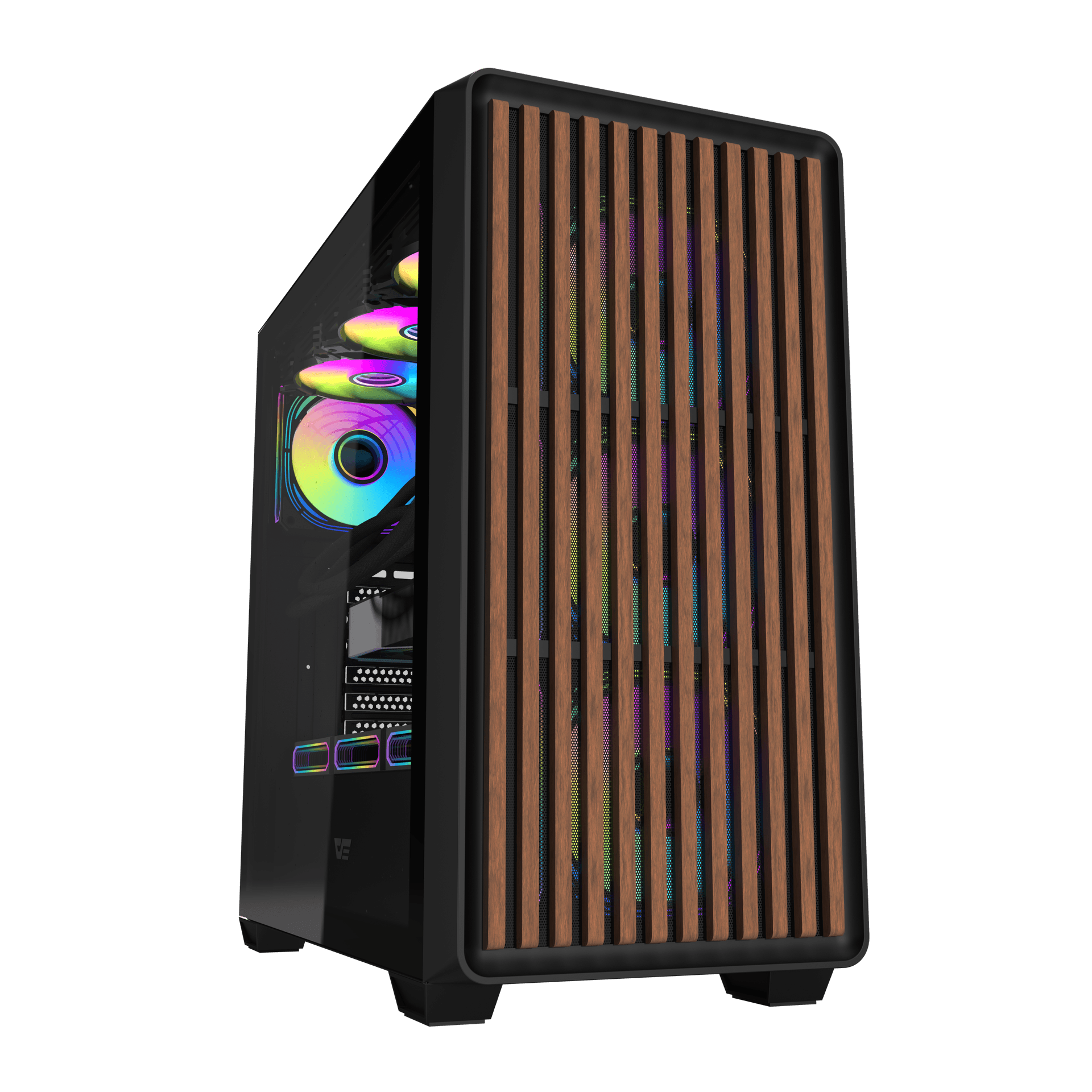 Thùng máy Case Darkflash DS900WD ATX - Đen (Mặt gỗ) - Ảnh 2