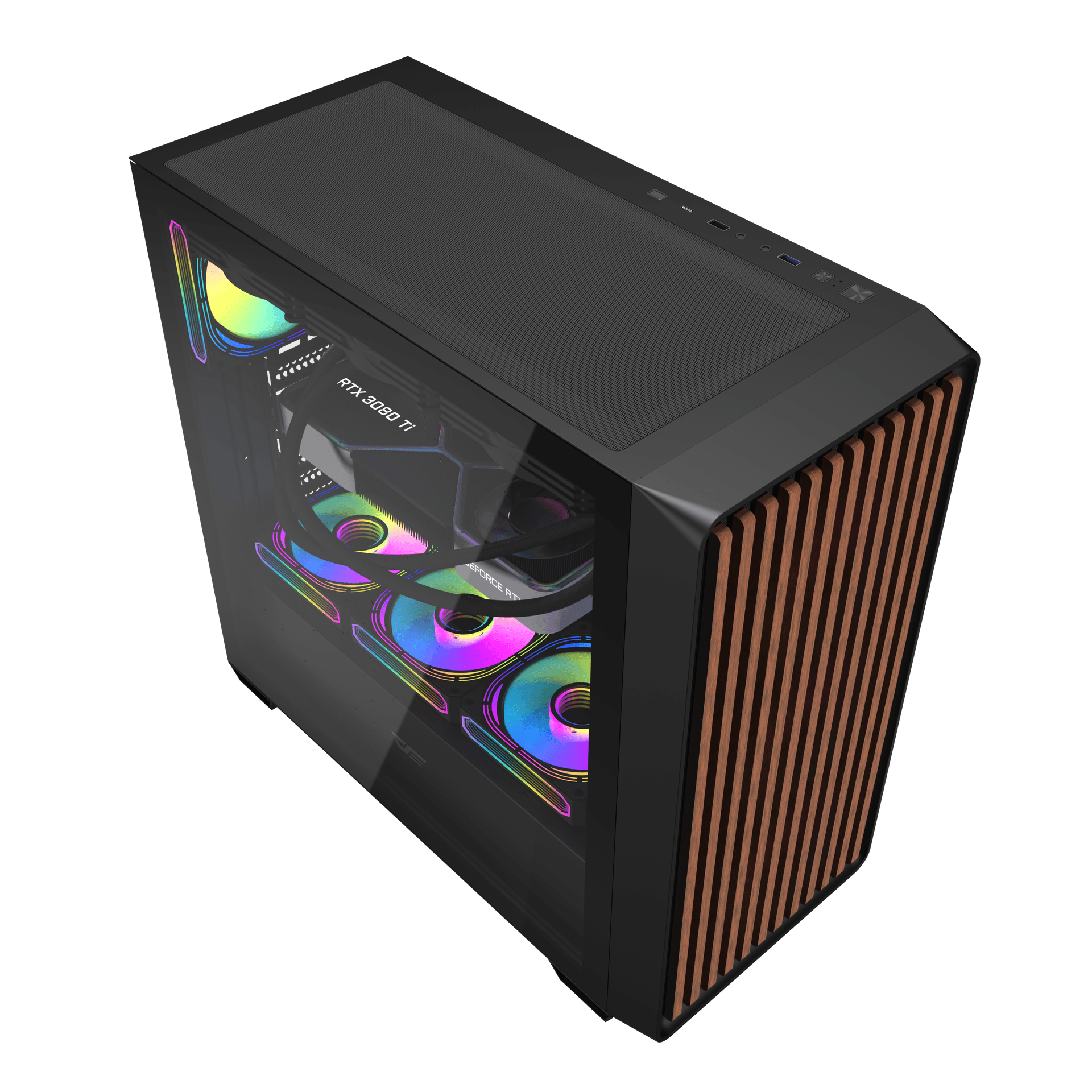 Thùng máy Case Darkflash DS900WD ATX - Đen (Mặt gỗ) - Ảnh 3