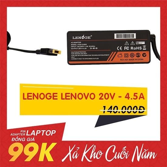 Adapter Laptop Lenoge Lenovo 20V – 4.5A - Ảnh 1