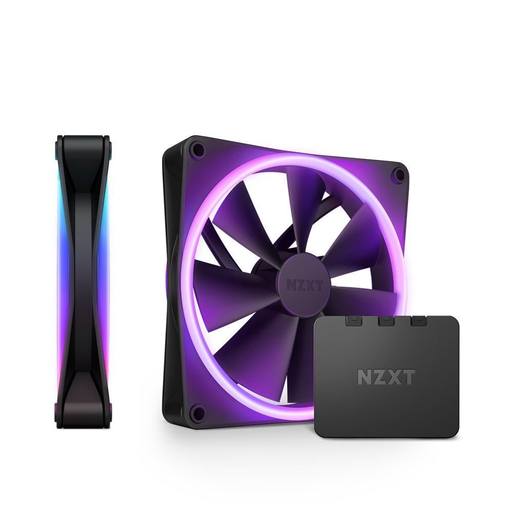 Bộ 2 fan NZXT F140 RGB DUO Twin Pack | Đen, kèm hub - Ảnh 1