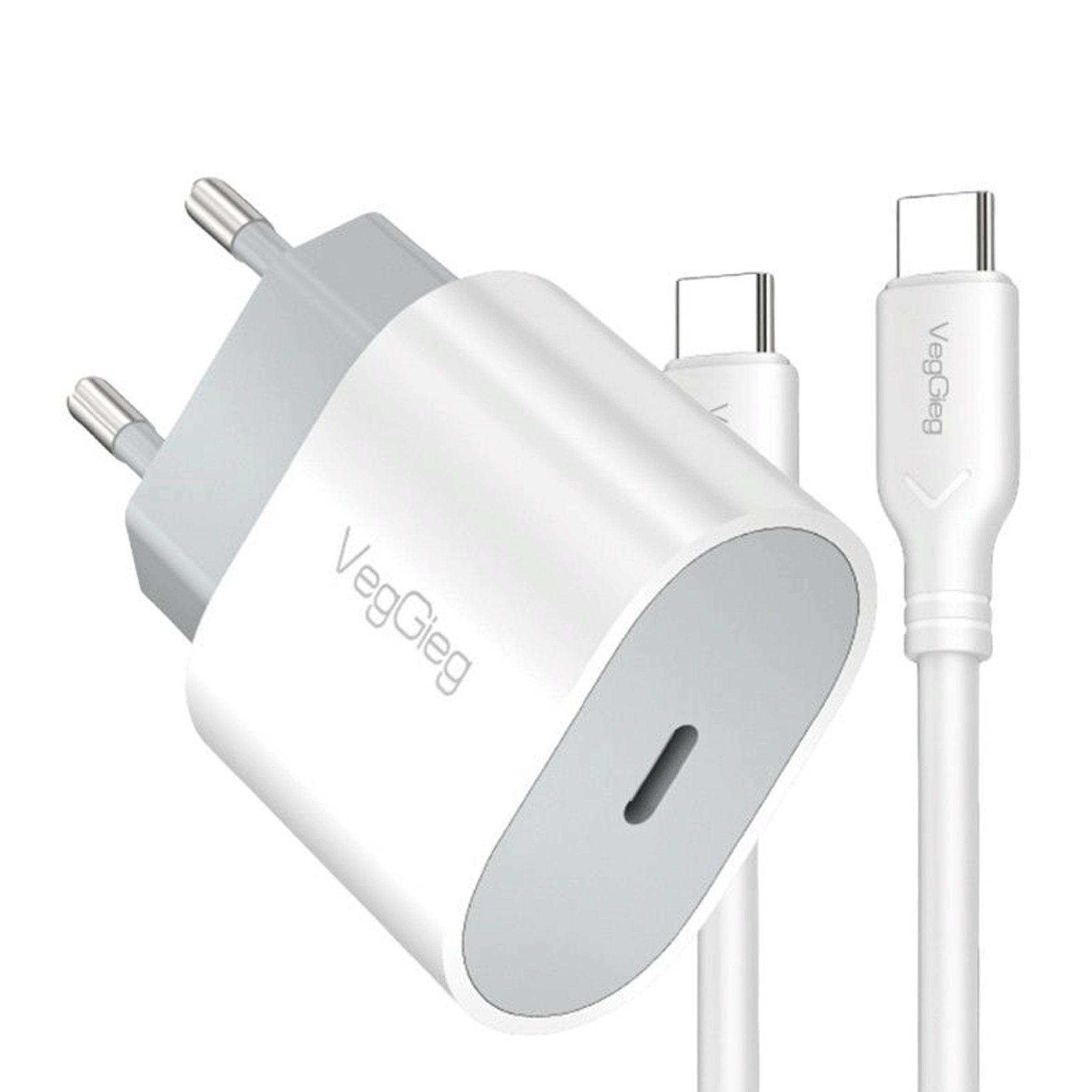 Bộ sạc nhanh Veggieg V-M101 PD20W + Cáp Type C 1.2M (Chuẩn EU) - Ảnh 1