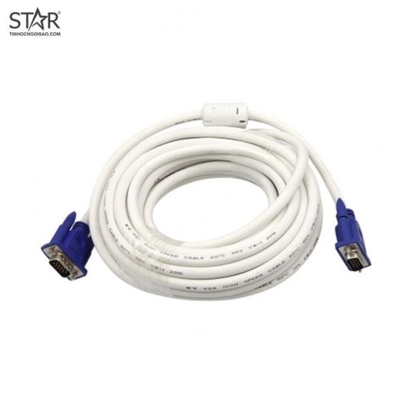 Cáp vga trắng 1.5m – 2 đầu xanh loại tốt - Ảnh 1