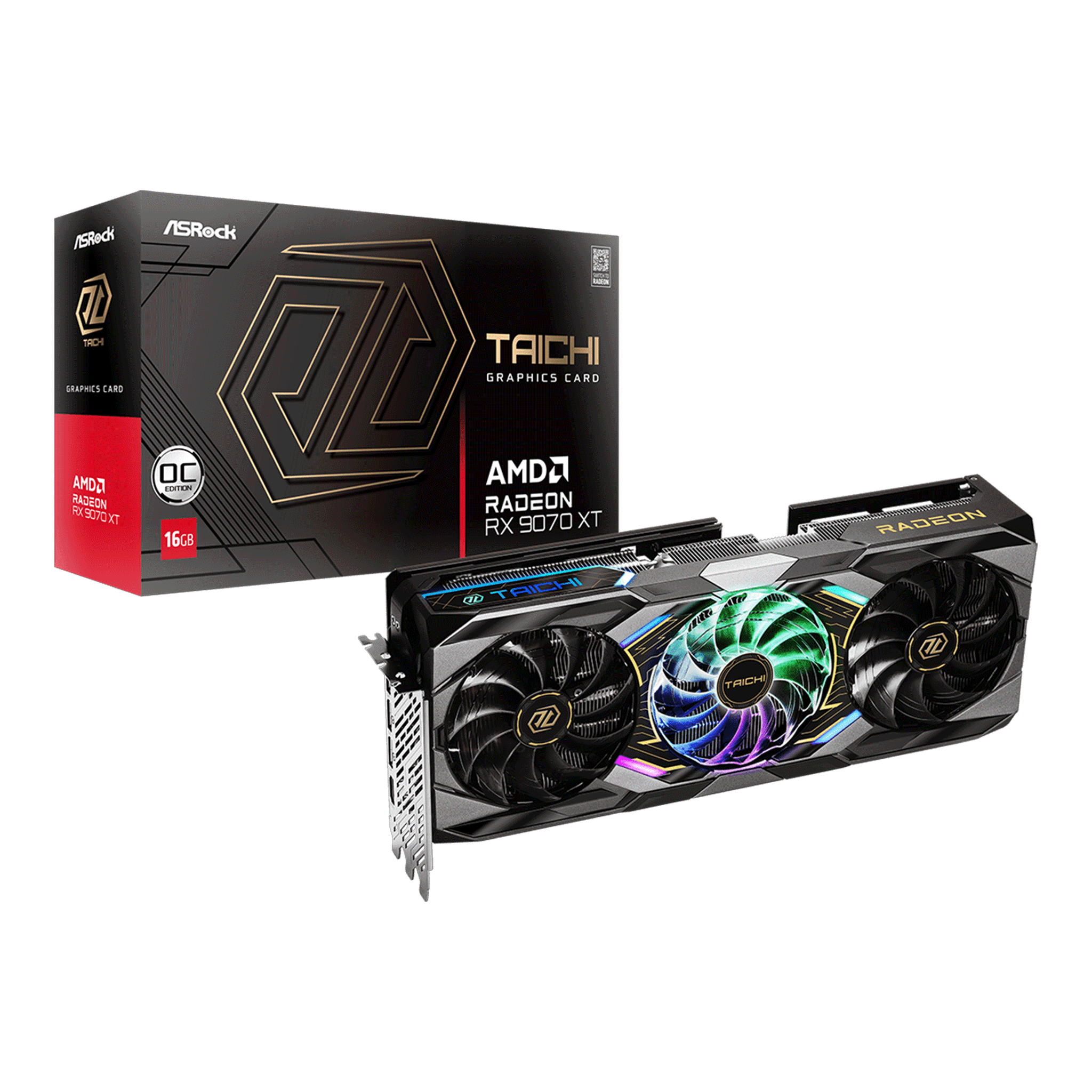 Card màn hình AMD Radeon RX 9070 XT ASRock Taichi OC | 16GB GDDR6, 4096 SP, 850W - Ảnh 1