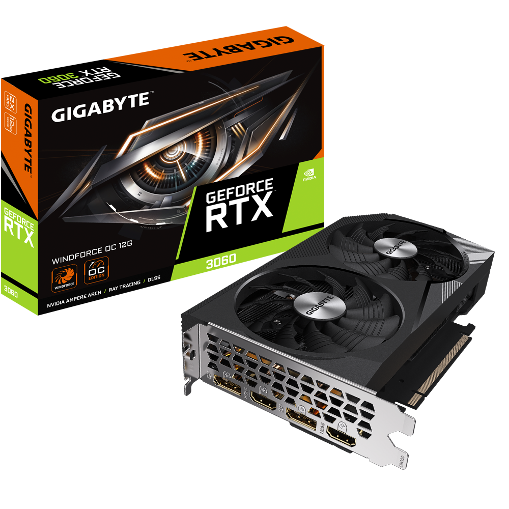 Card màn hình NVIDIA GeForce RTX 3060 Gigabyte WindForce OC | 12GB GDDR6, 3584 CUDA, 550W - Ảnh 1