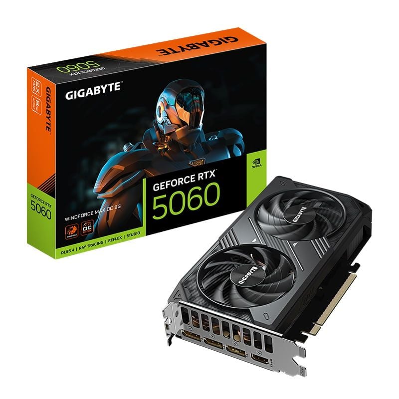 Card màn hình NVIDIA GeForce RTX 5060 Gigabyte WINDFORCE MAX OC 8G (GV-N5060WF2MAX OC-8GD) | 8GB GDDR7, 3840 CUDA - Ảnh 2
