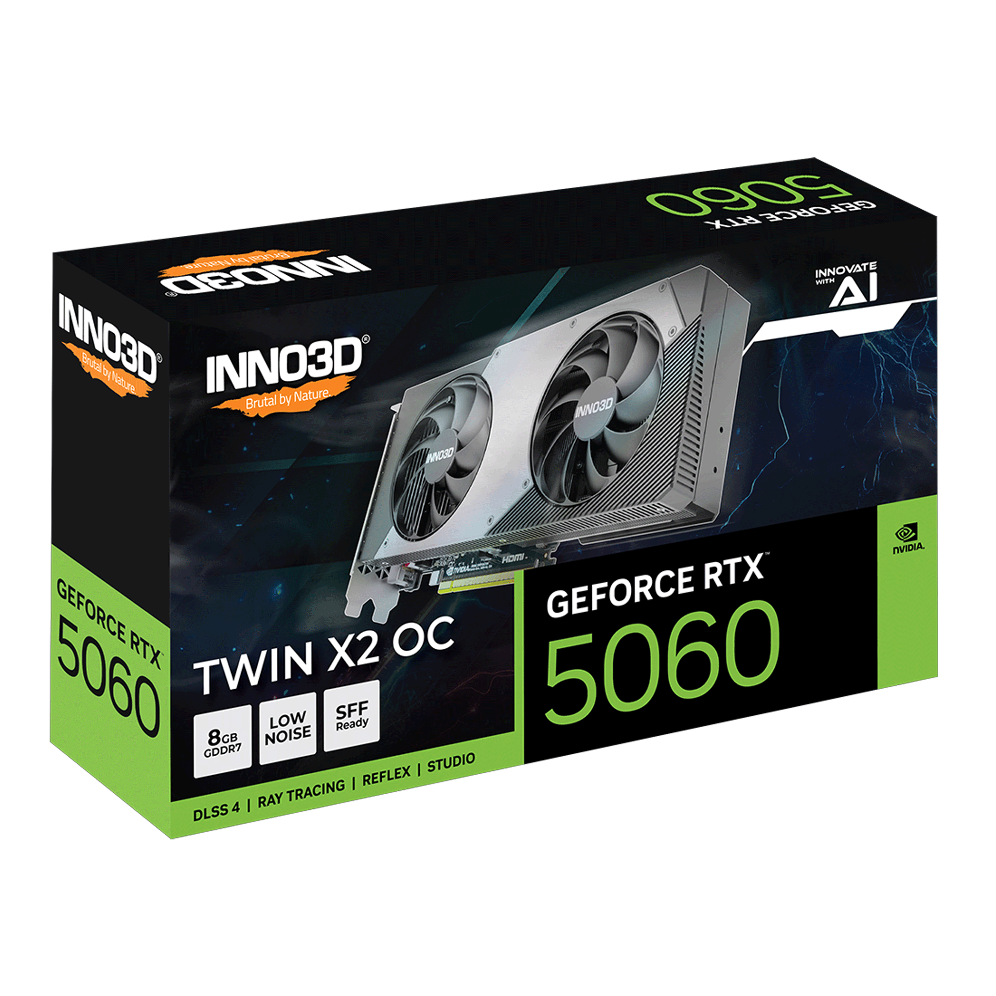 Card màn hình NVIDIA GeForce RTX 5060 INNO3D TWIN X2 OC | 8GB GDDR7, 3840 CUDA, 550W - Ảnh 4