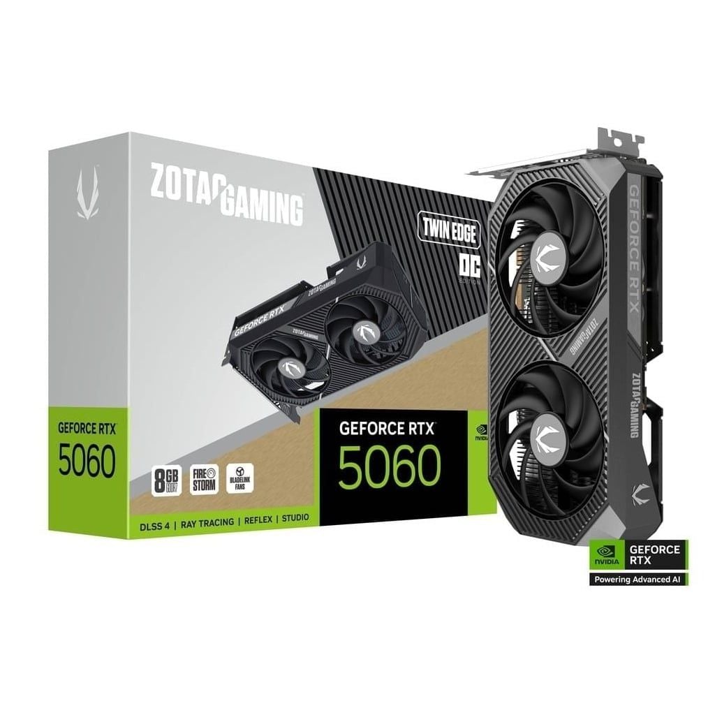 Card màn hình NVIDIA GeForce RTX 5060 ZOTAC Twin Edge OC | 8GB GDDR7, 3840 CUDA, 550W - Ảnh 1