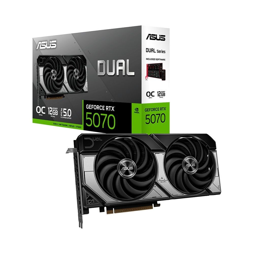 Card màn hình NVIDIA GeForce RTX 5070 ASUS Dual OC | 12GB GDDR7, 6144 CUDA, 650W - Ảnh 1