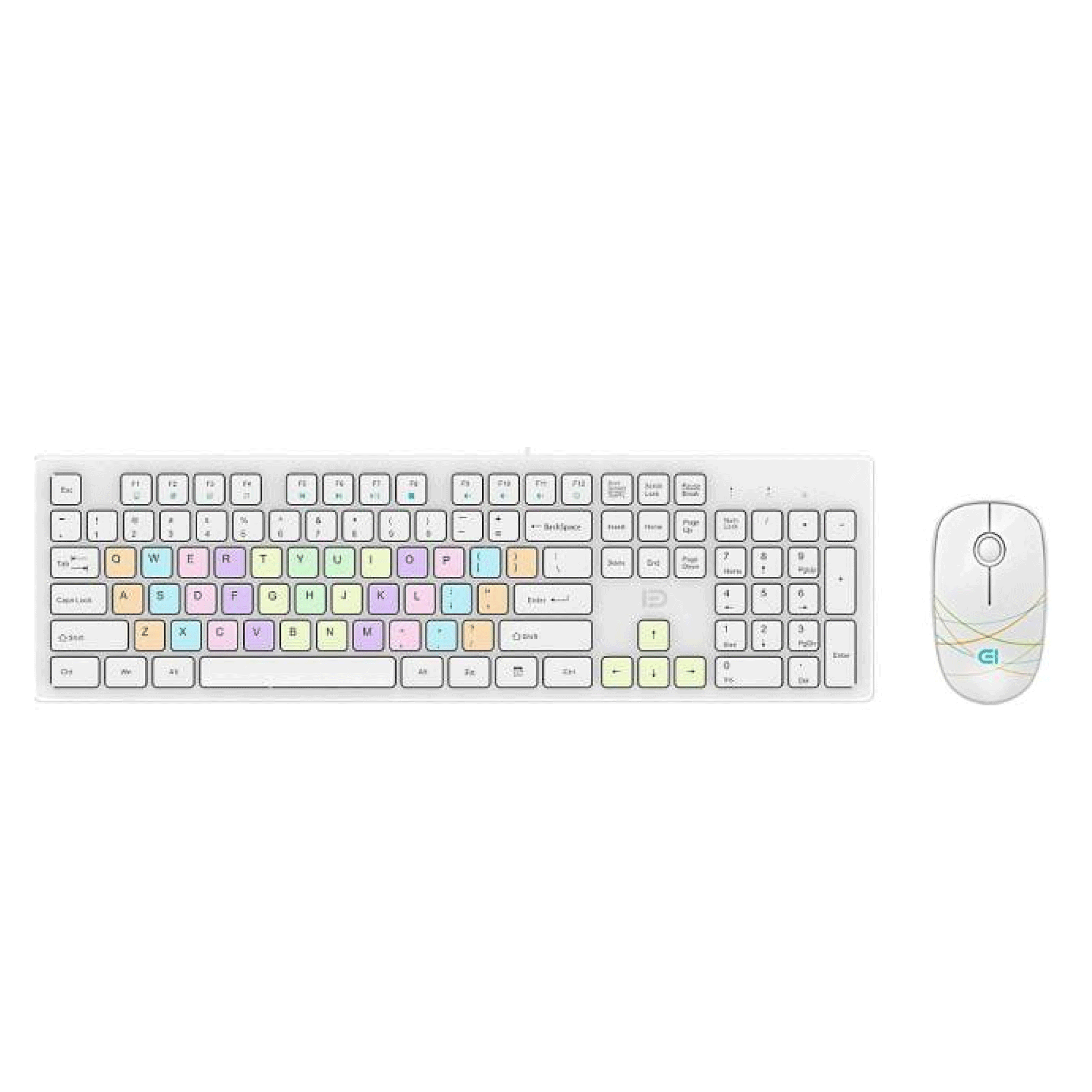 Combo phím chuột giả cơ gaming FD G9500P | Có dây, Fullsize, Membrane, RGB Rainbow, White - Ảnh 1