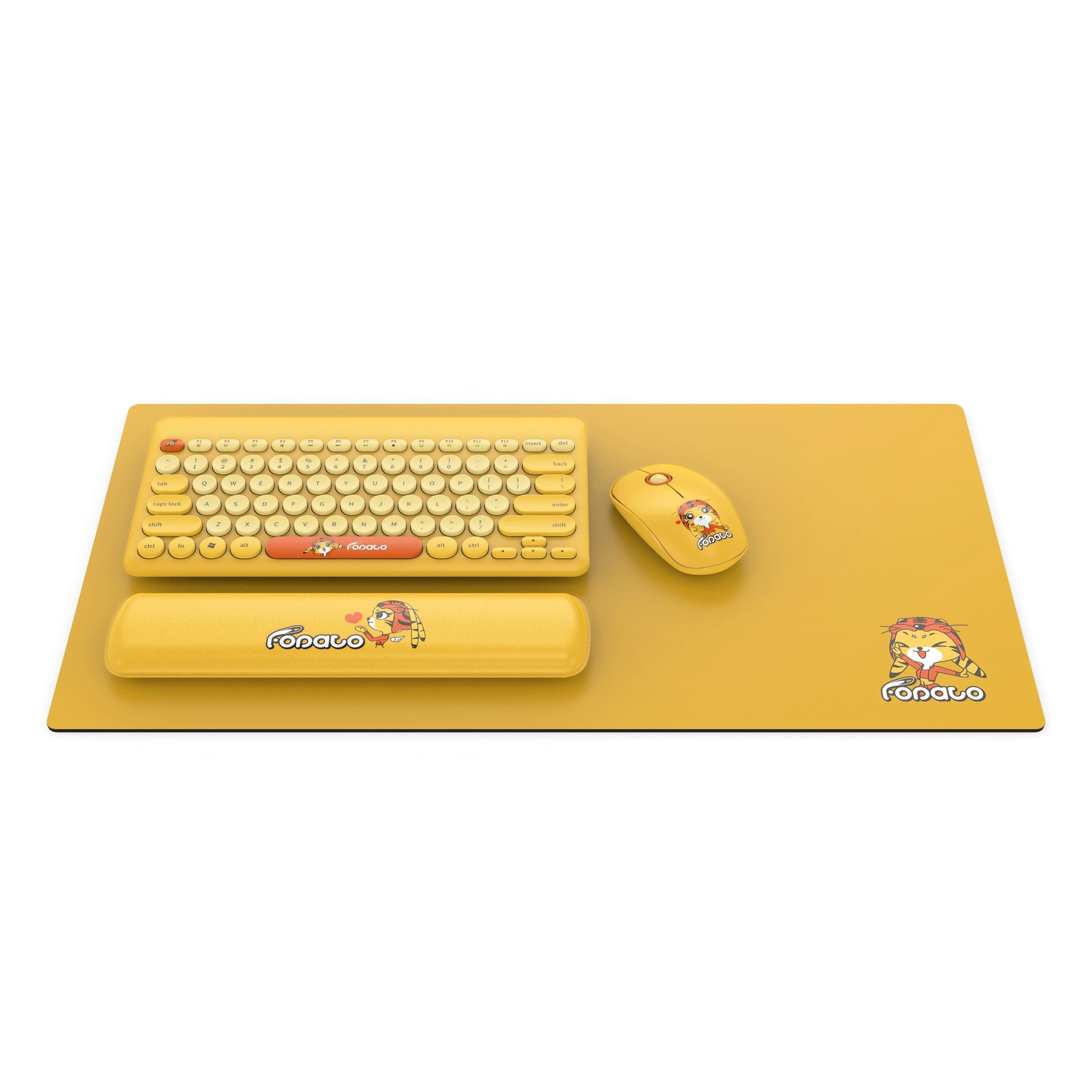 Combo phím chuột văn phòng FD LK586 | Wireless, Mini, Yellow - Ảnh 4