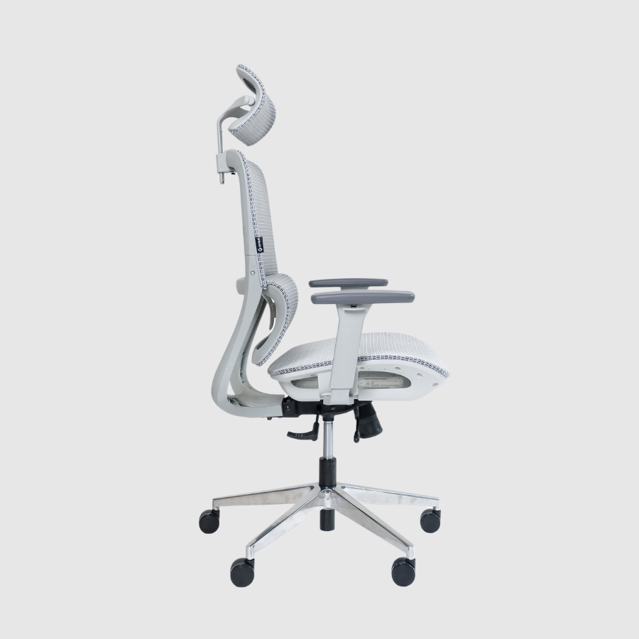 Ghế công thái học GAMI LUM2 | Xám, 150kg, Chân xoay, tay 2D, Lưng lưới - Ảnh 4