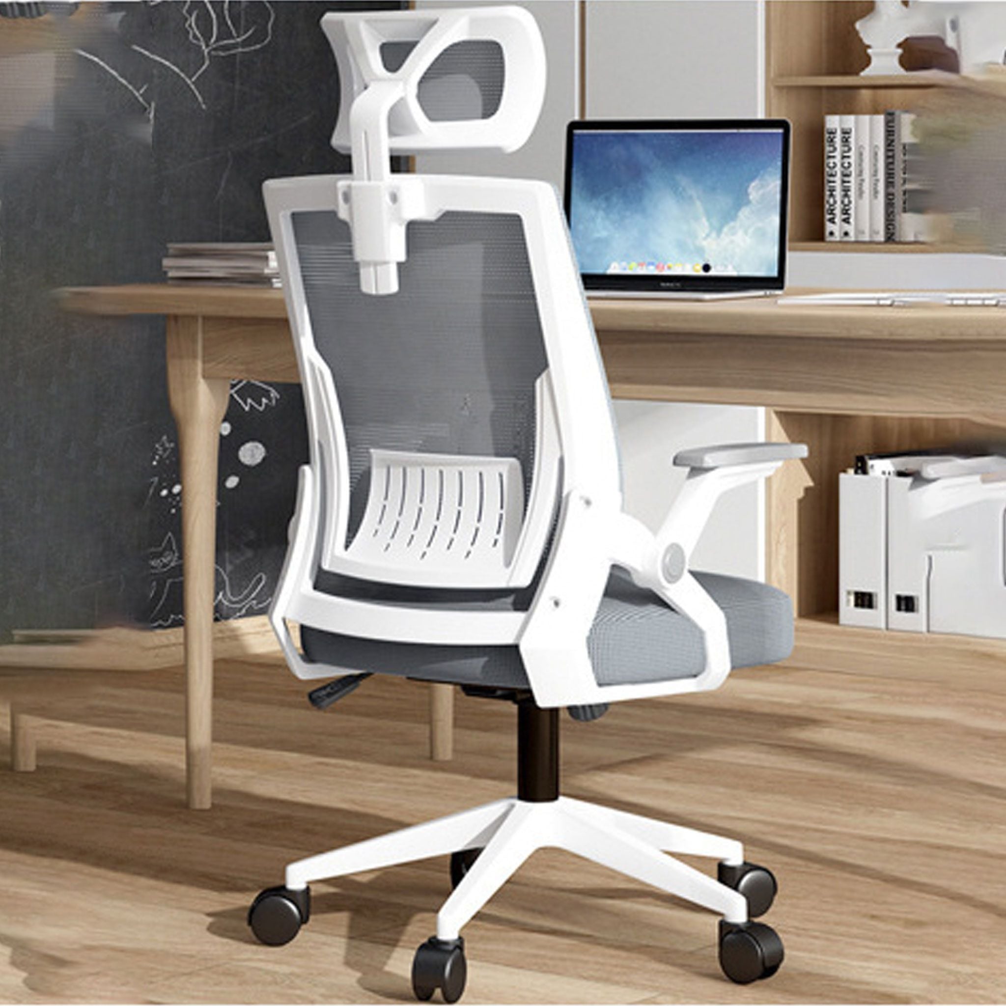 Ghế công thái học OEM 588 | Xám, 120kg, Chân xoay, Lưng lưới - Ảnh 3