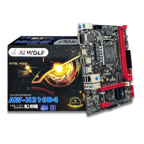 Mainboard AIWOLF AW-H310D4 (PN 966868310) | LGA 1151, mATX, 2 khe RAM - Ảnh 1