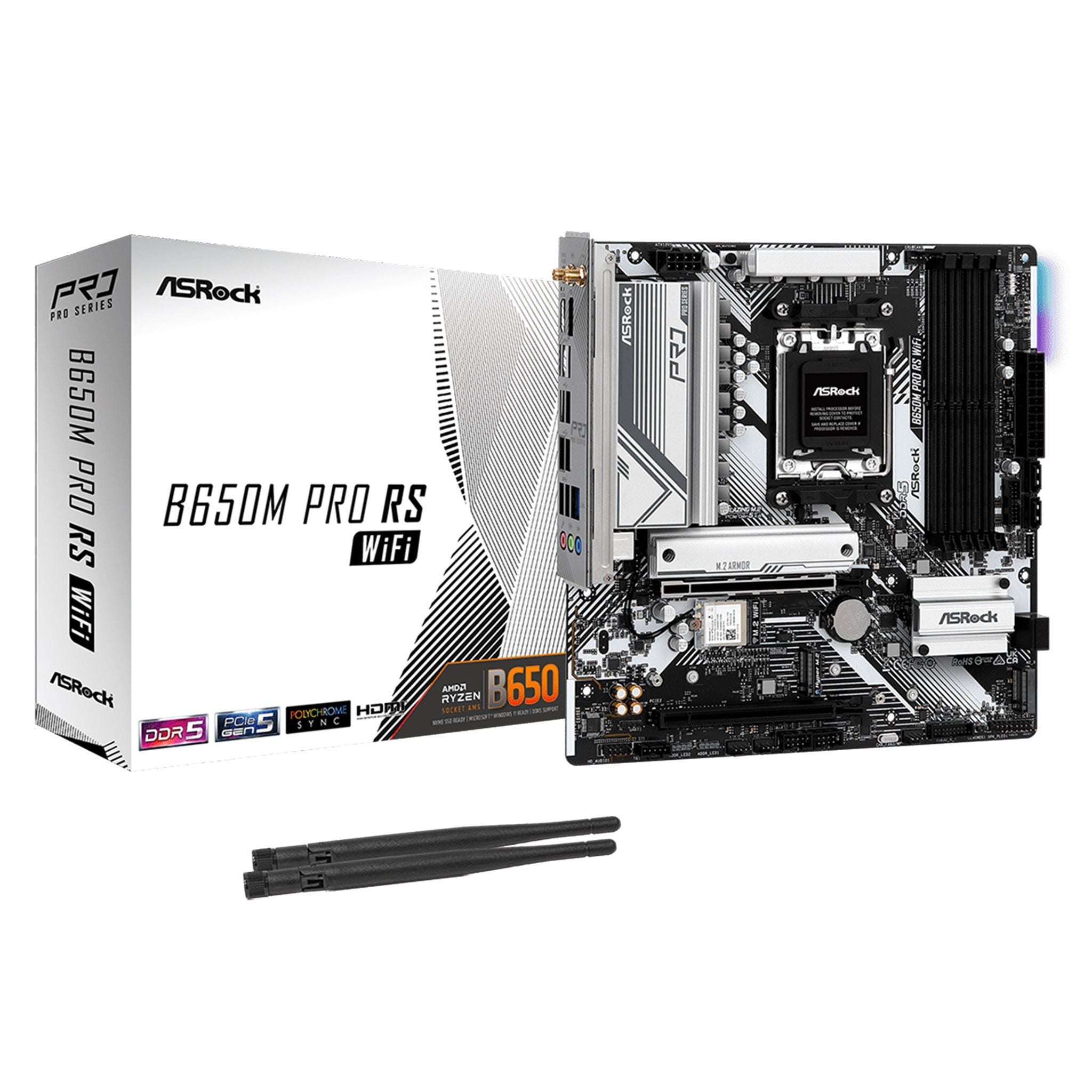 Mainboard ASRock B650M Pro RS Wifi DDR5 | AM5, mATX, 4 khe RAM - Ảnh 1