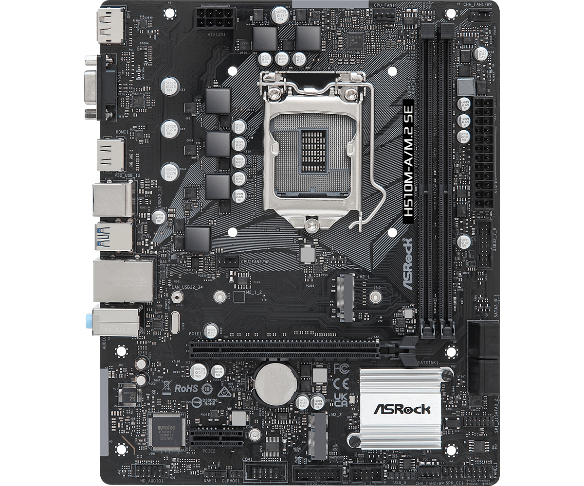 Mainboard ASRock H510M-A/M.2 SE DDR4 | LGA 1200, mATX, 2 khe RAM - Ảnh 2