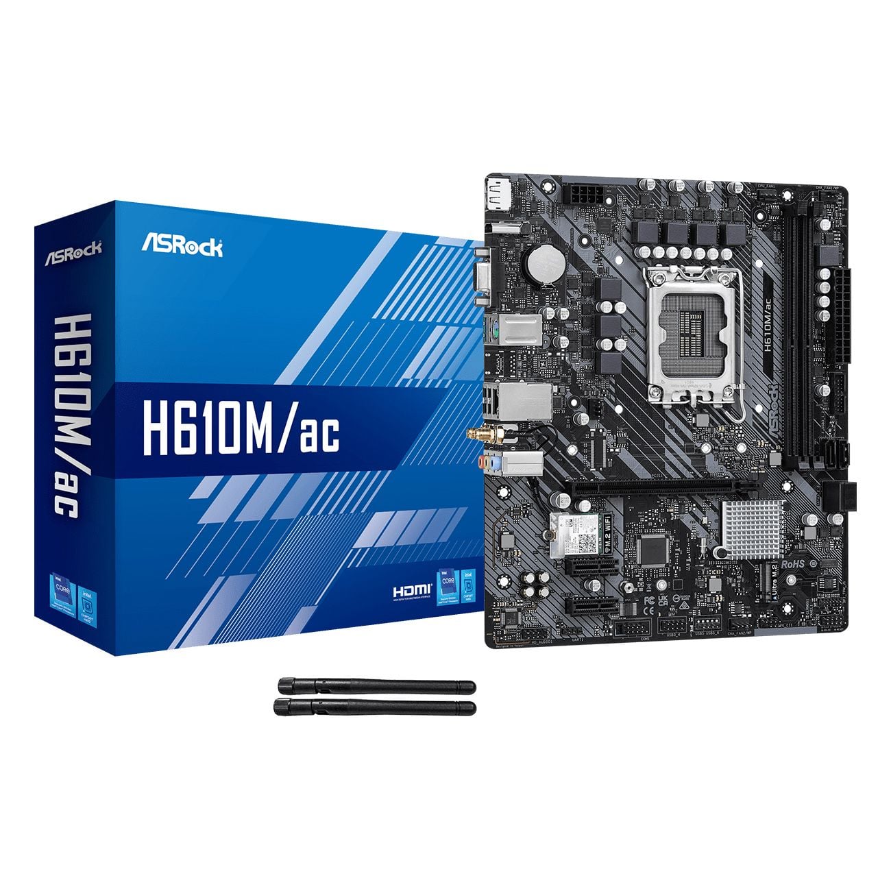 Mainboard ASRock H610M/AC Wifi DDR4 | LGA 1700, mATX, 2 khe RAM - Ảnh 1