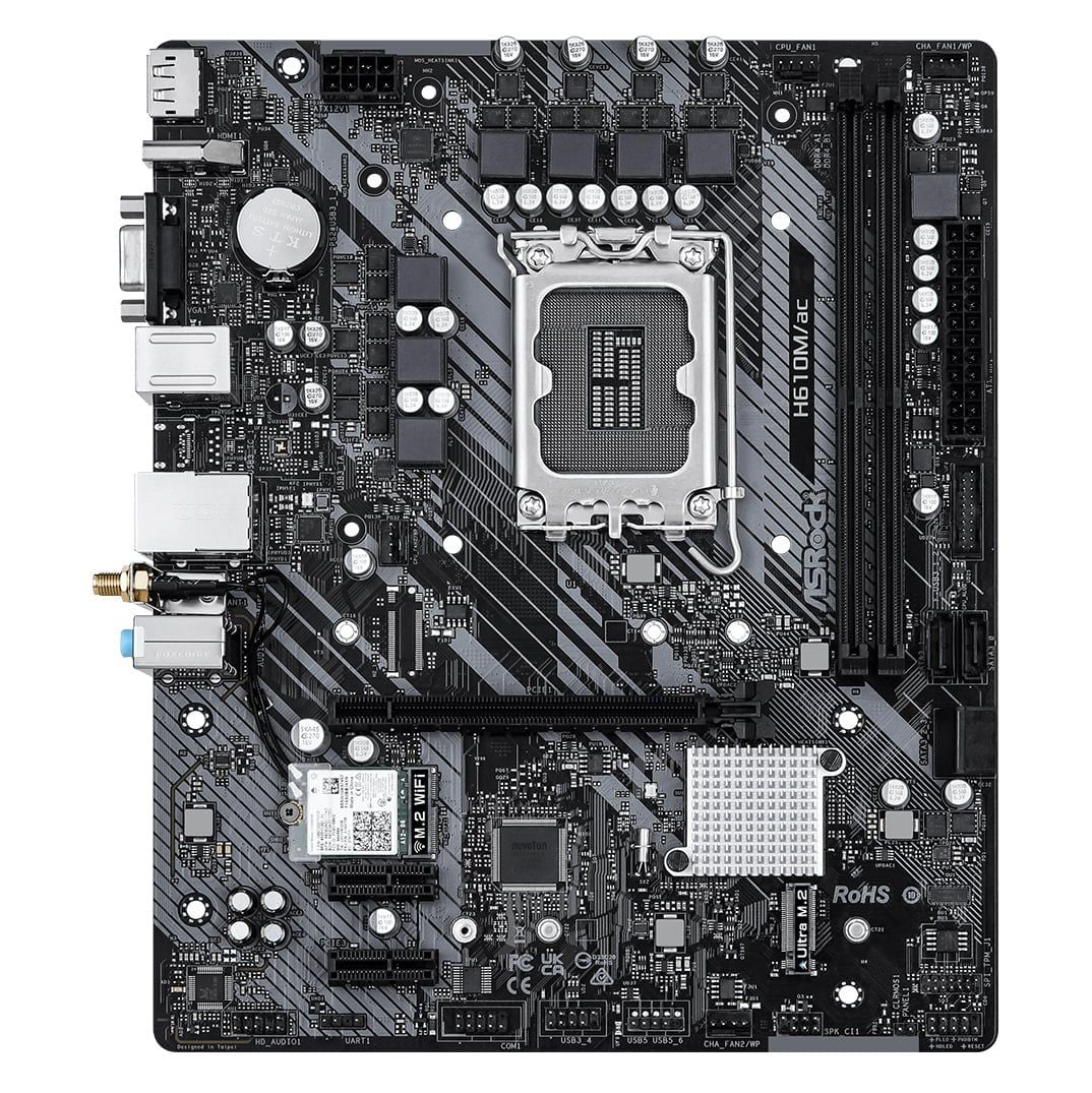 Mainboard ASRock H610M/AC Wifi DDR4 | LGA 1700, mATX, 2 khe RAM - Ảnh 2