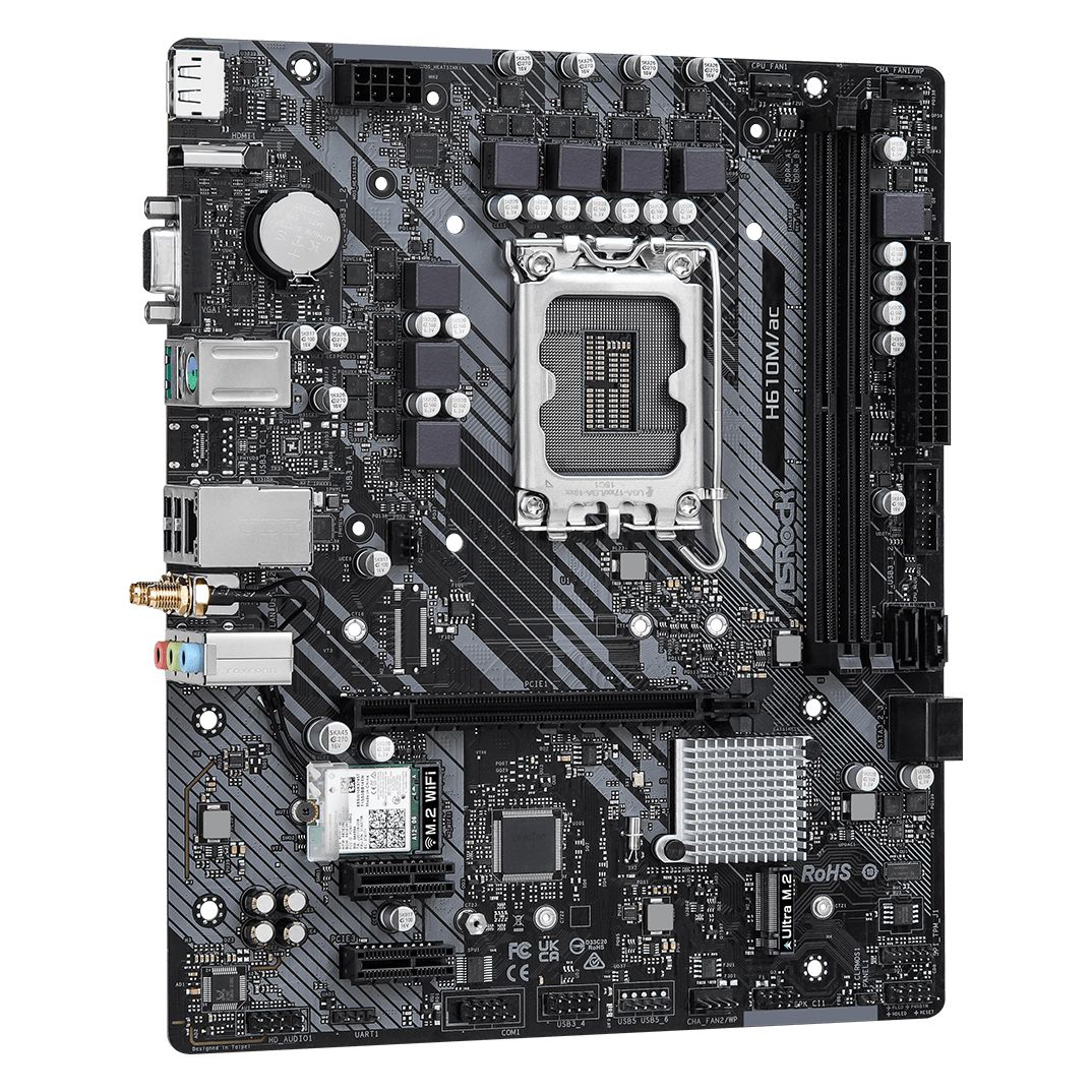 Mainboard ASRock H610M/AC Wifi DDR4 | LGA 1700, mATX, 2 khe RAM - Ảnh 3
