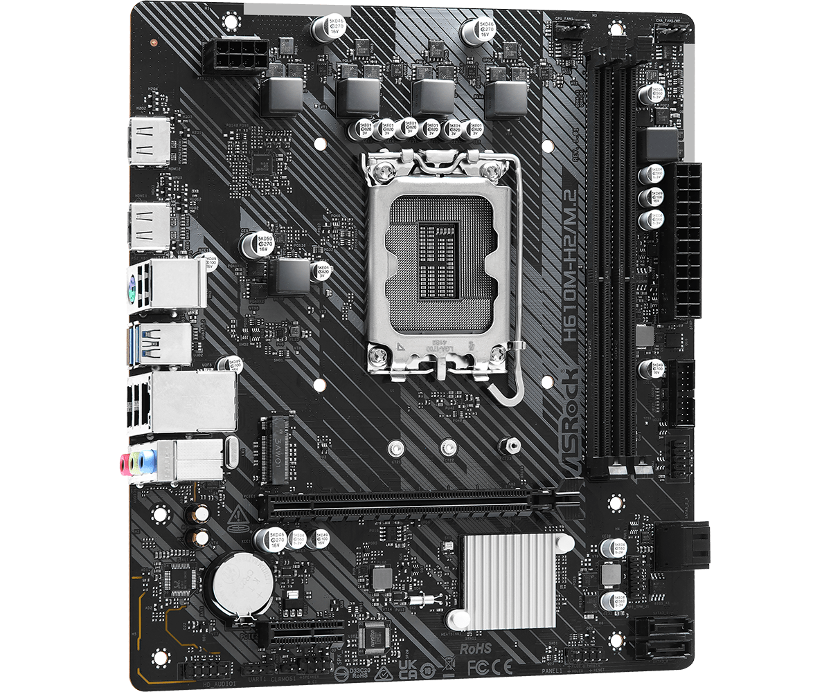 Mainboard ASRock H610M-H2/M.2 DDR4 | LGA 1700, mATX, 2 khe RAM - Ảnh 4