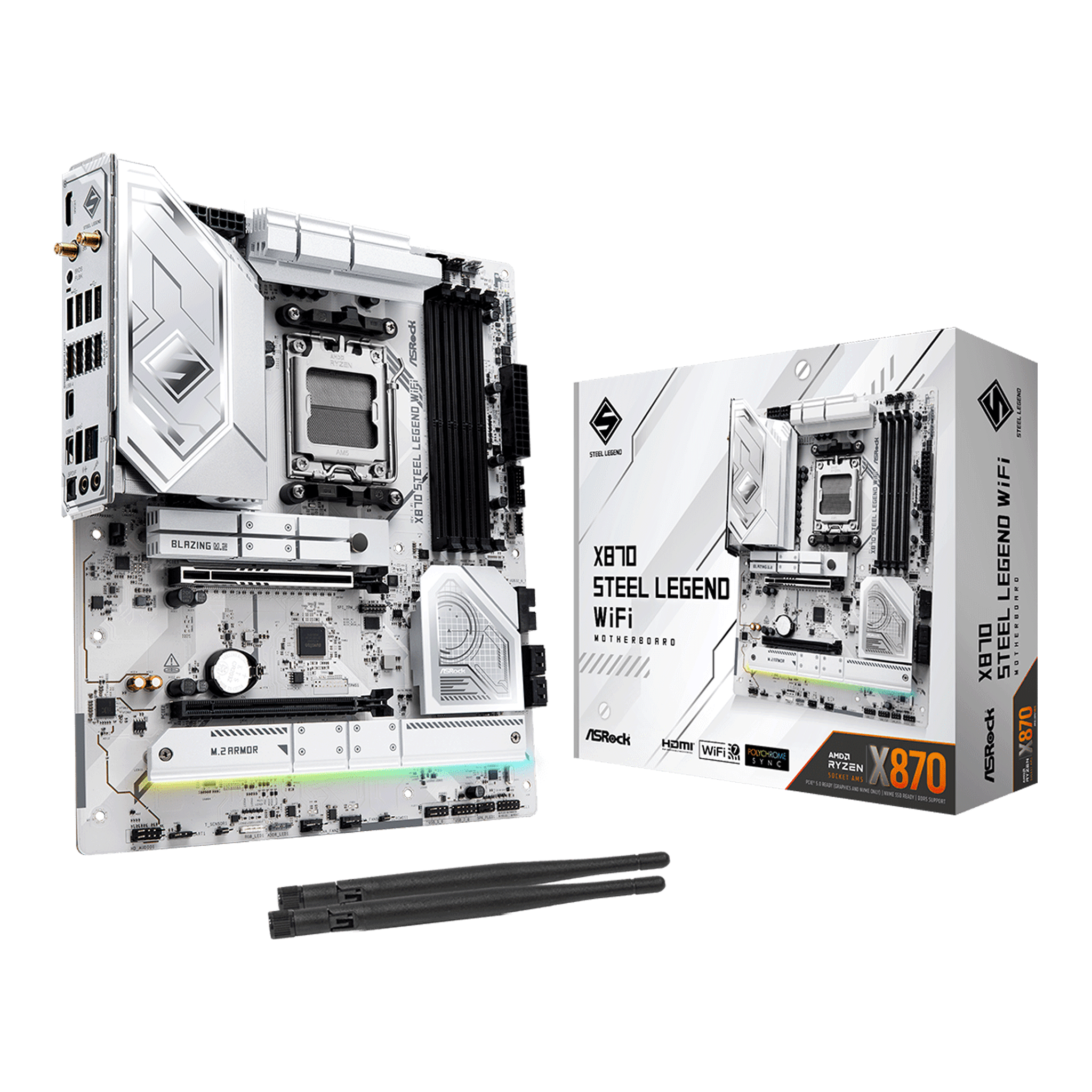 Mainboard ASRock X870 Steel Legend Wifi DDR5 | AM5, ATX, 4 khe RAM - Ảnh 1