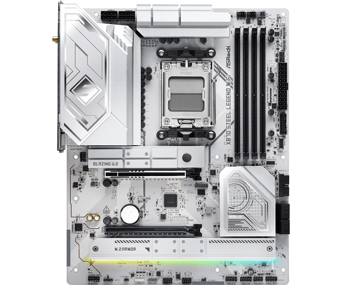 Mainboard ASRock X870 Steel Legend Wifi DDR5 | AM5, ATX, 4 khe RAM - Ảnh 2