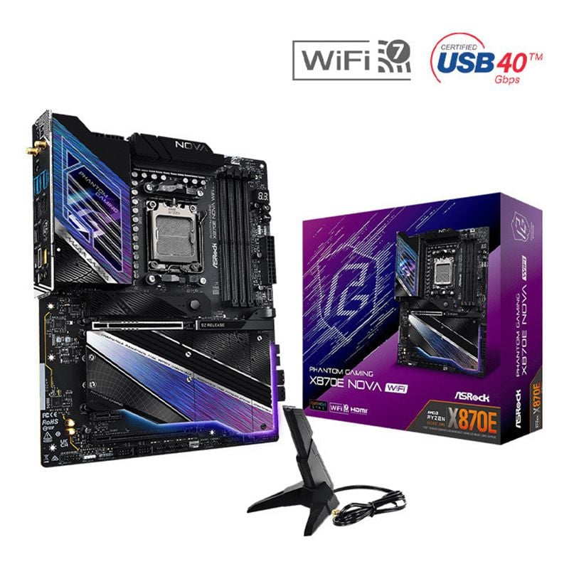 Mainboard ASRock X870E Nova Wifi DDR5 | AM5, ATX, 4 khe RAM - Ảnh 1