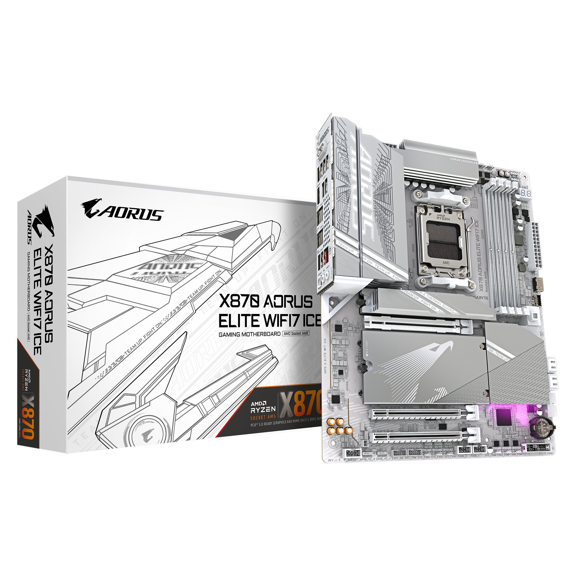 Mainboard Gigabyte X870 AORUS Elite ICE Wifi DDR5 | AM5, ATX, 4 khe RAM - Ảnh 1