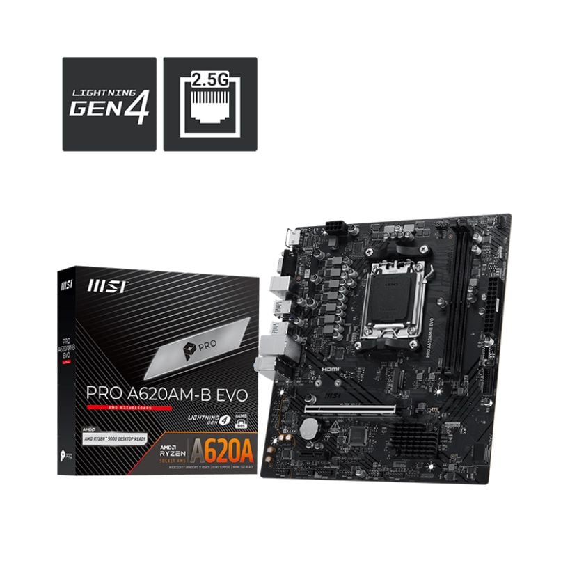 Mainboard MSI Pro A620AM-B EVO DDR5 | AM5, mATX, 2 khe RAM - Ảnh 1