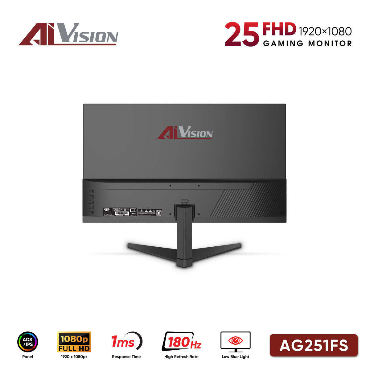 Màn hình Gaming Aivision AG251FS | 25 inch, FHD, 180Hz, IPS - Ảnh 3