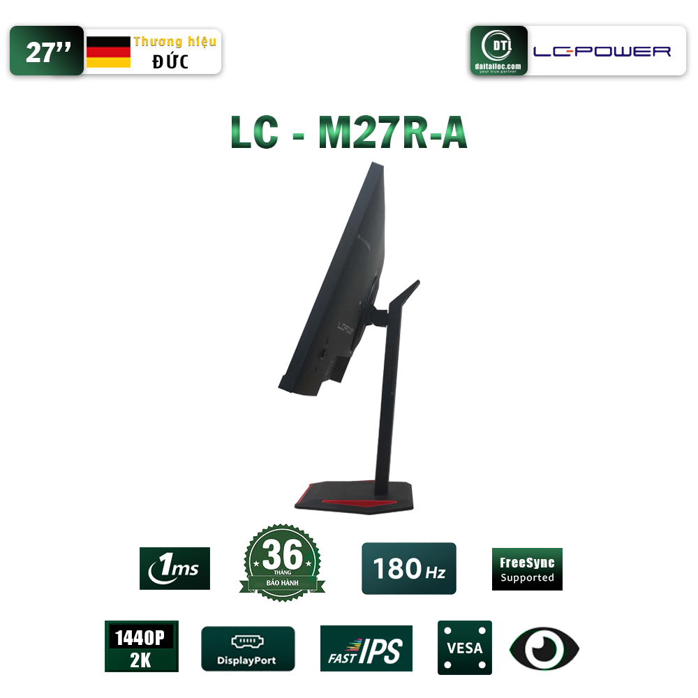 Màn hình Gaming LC-POWER LC-M27R-A | 27 inch, 2K/QHD, 180Hz, IPS, 1ms - Ảnh 2