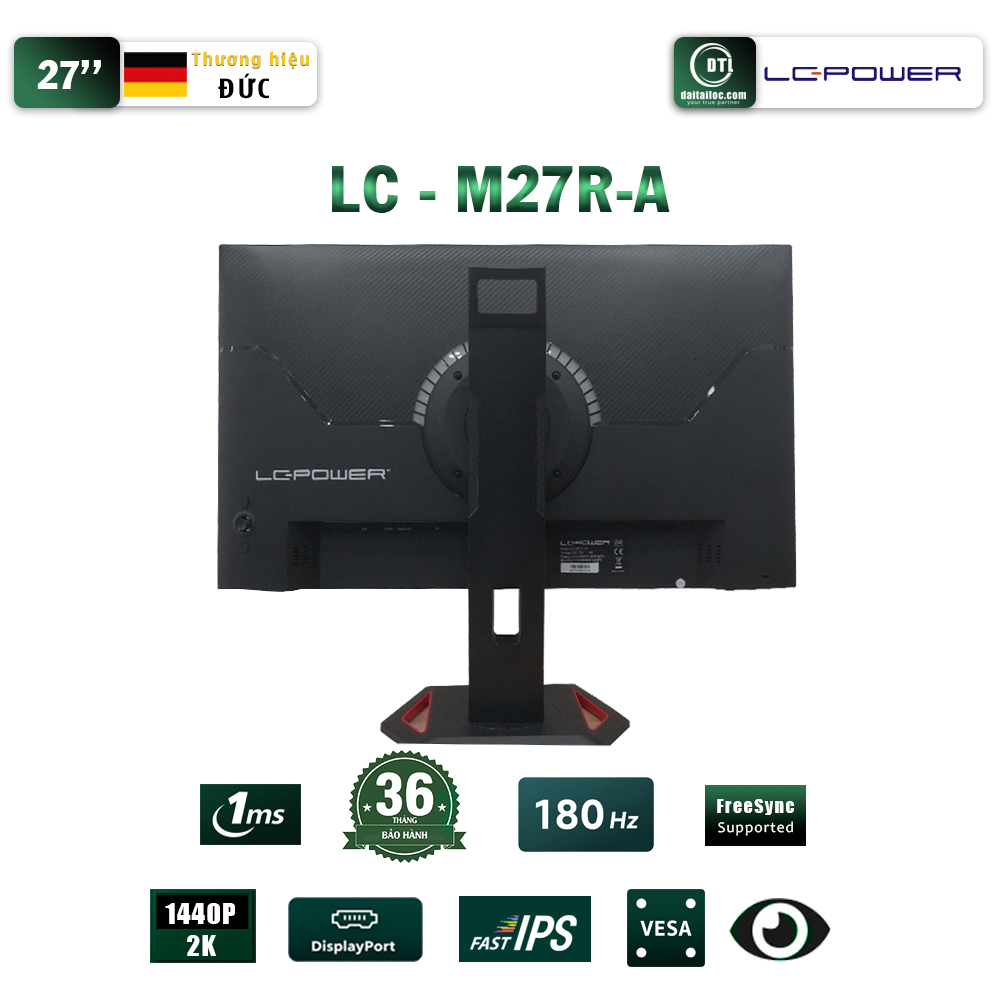 Màn hình Gaming LC-POWER LC-M27R-A | 27 inch, 2K/QHD, 180Hz, IPS, 1ms - Ảnh 4