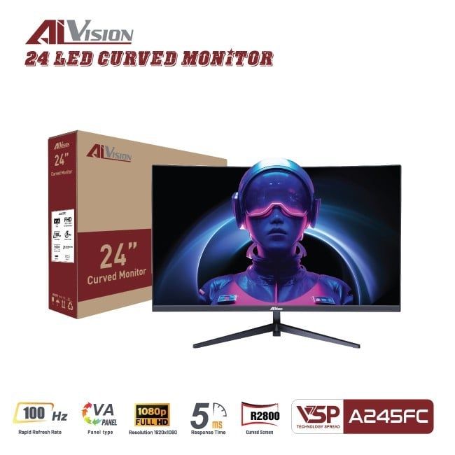 Màn hình Văn phòng Aivision A245FC | 24 inch, FHD, 100Hz, VA - Ảnh 2