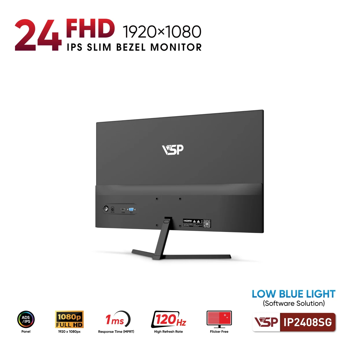 Màn hình văn phòng VSP IP2408SG | 24 inch, FHD, 120Hz, IPS - Ảnh 4