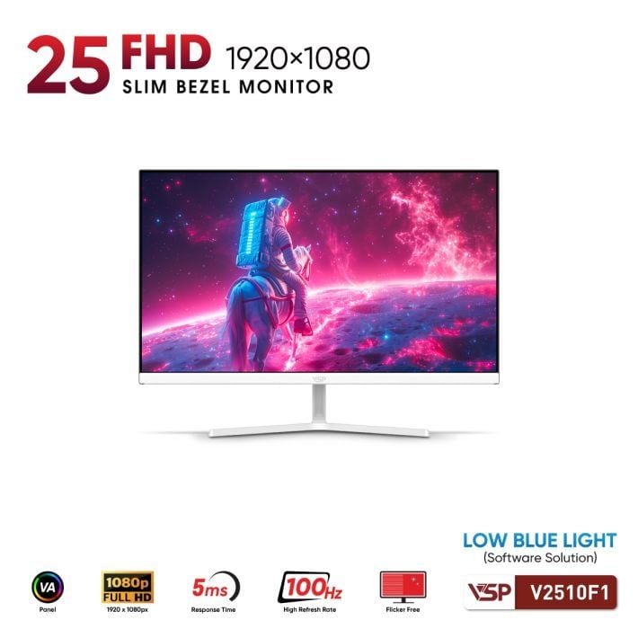 Màn hình Văn phòng VSP V2510F1 White | 25 inch, FHD, 100Hz, VA - Ảnh 2