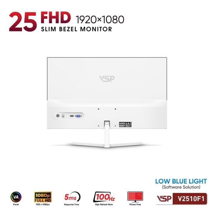 Màn hình Văn phòng VSP V2510F1 White | 25 inch, FHD, 100Hz, VA - Ảnh 4