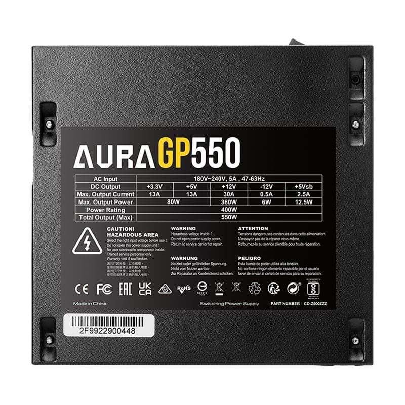 Nguồn máy tính Gamdias Aura GP550 550W ATX12V V2.4 - Đen | Non Modular, ATX - Ảnh 3